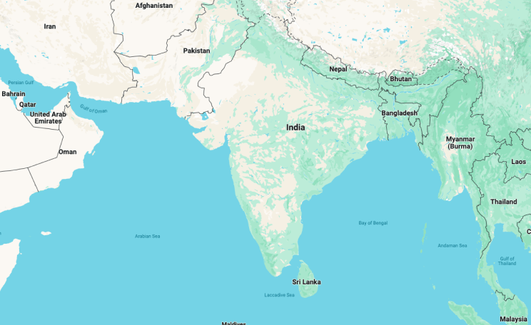 Map of South Asia