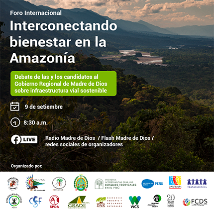 Foro Internacional Interconectando Bienestar en la Amazonía. Banner