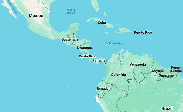 Map of Latin America and the Caribbean