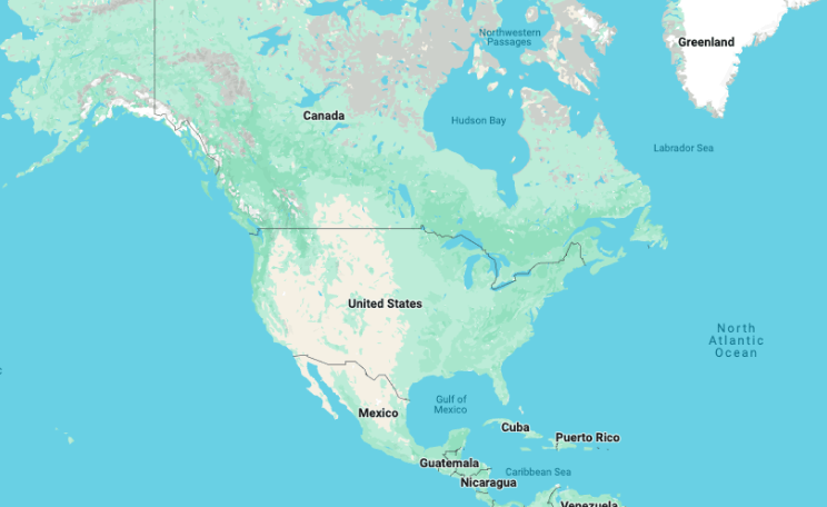 Map of North America