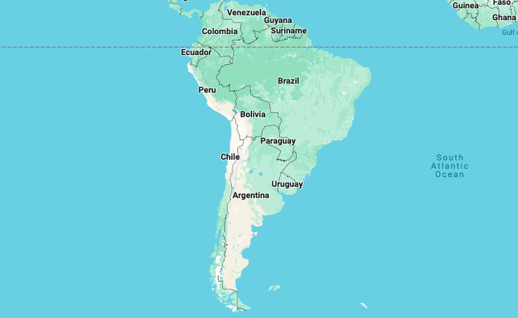Map of South America