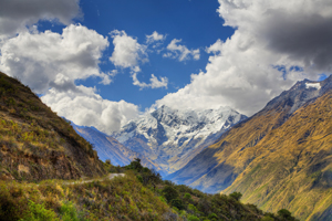 Photo of Nevado Humantay peak in the Andean mountains 