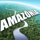 Globo Amazônia logo with photo of amazon river