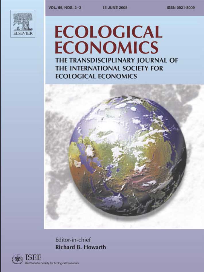 Front cover of Journal Ecological Economics with picture of Earth
