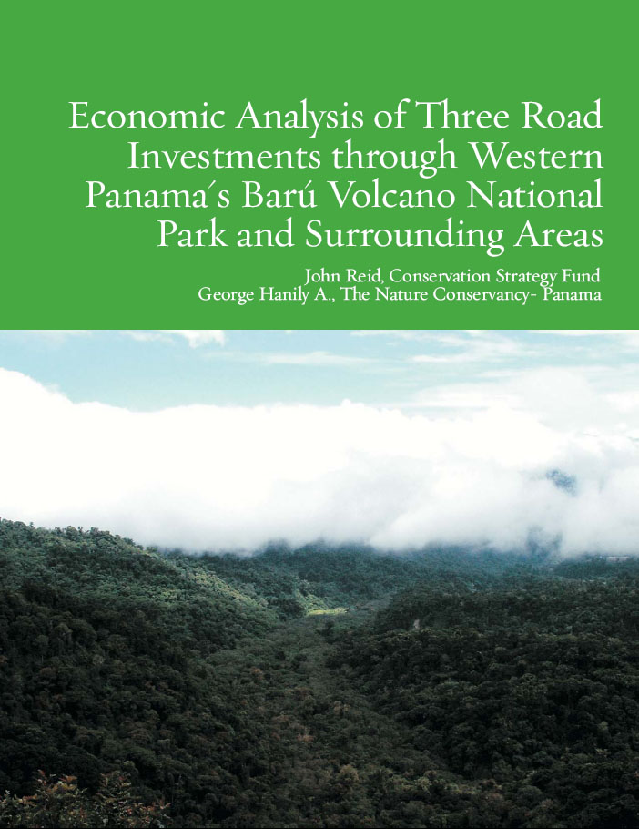 Front cover of report with photo cloud forest in Panama